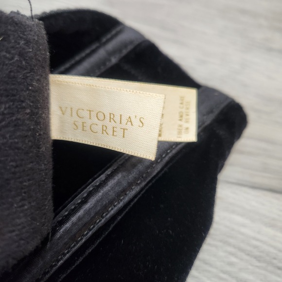 Vintage Victoria Secret Black Velvet Bra Y2K Mini Bustier Corset Dream Angel - Picture 10 of 15
